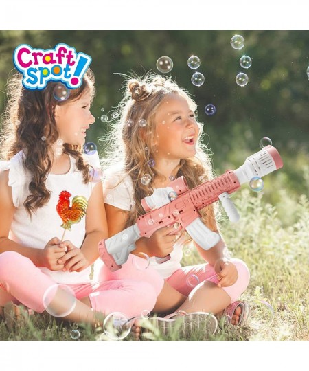 Automatic Continuous Bubble Machine Gun (Not Included Batteries) Rechargeable Bubble Maker Bubble Gun with LED Lights for Wed...