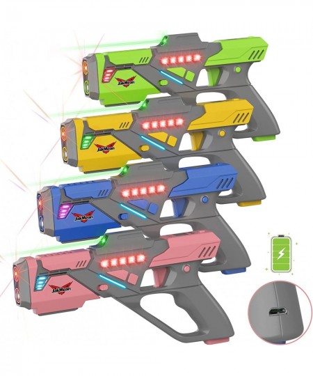 Laser Tag Guns Set of 4 Rechargeable Laser Tag Set Laser Gun Multi Function Lazer Tag Game Toy for Multi Player Teenager Kids...