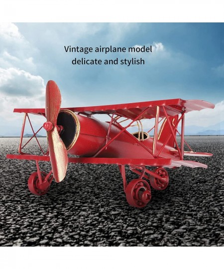 Retro Airplane Model Red Metal Plane Model Aeroplane Model Toy 21.1 X 18 X 7.7cm Highly Simulated Flying Toys for Decoration ...