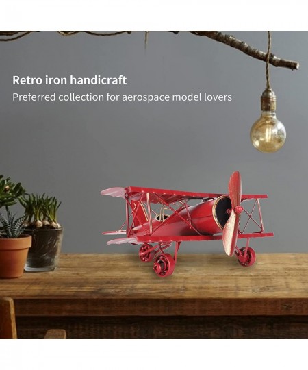 Retro Airplane Model Red Metal Plane Model Aeroplane Model Toy 21.1 X 18 X 7.7cm Highly Simulated Flying Toys for Decoration ...