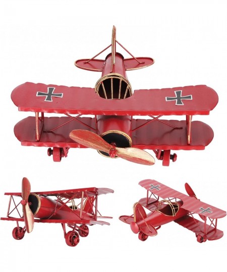 Retro Airplane Model Red Metal Plane Model Aeroplane Model Toy 21.1 X 18 X 7.7cm Highly Simulated Flying Toys for Decoration ...