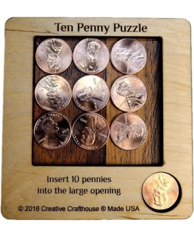 10 Penny Puzzle - A Circle Packing Problem - Ten Mint Pennies are Included $18.34 - Brain Teaser Puzzles