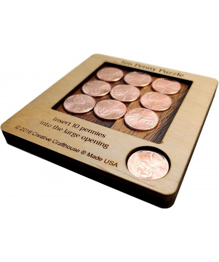 10 Penny Puzzle - A Circle Packing Problem - Ten Mint Pennies are Included $18.34 - Brain Teaser Puzzles