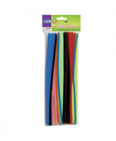 CK-711001 12" Assorted Colors Stems 0.5" Height 5" Wide 15" Length Jumbo (100 Pieces) $14.74 - Craft Pipe Cleaners