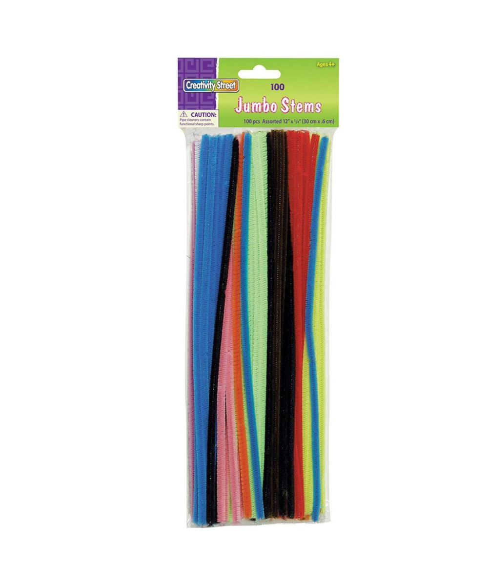 CK-711001 12" Assorted Colors Stems 0.5" Height 5" Wide 15" Length Jumbo (100 Pieces) $14.74 - Craft Pipe Cleaners