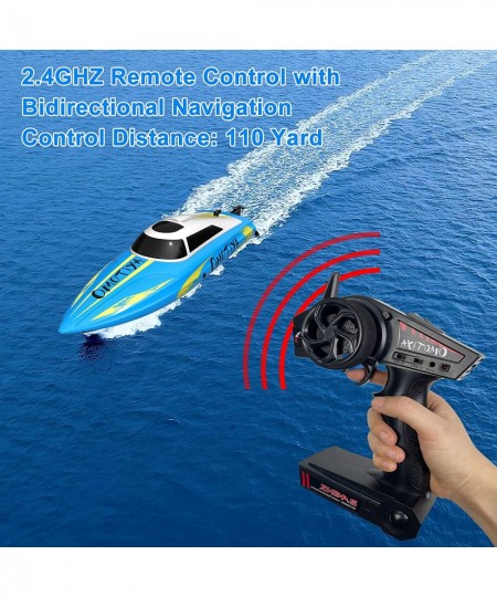 Remote Control Boat for 8-12 Boys and Girls Speed RC Boat for Kids and Adults with 2 Sets of Rechargeable Batteries 20mph Spe...