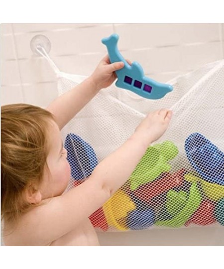 Bath Toy Organizer Baby Bathtub Hanging Mesh Net Kids Time Toys Storage Suction Bag with 2 Hooks (white) $15.83 - Bathtub Toys