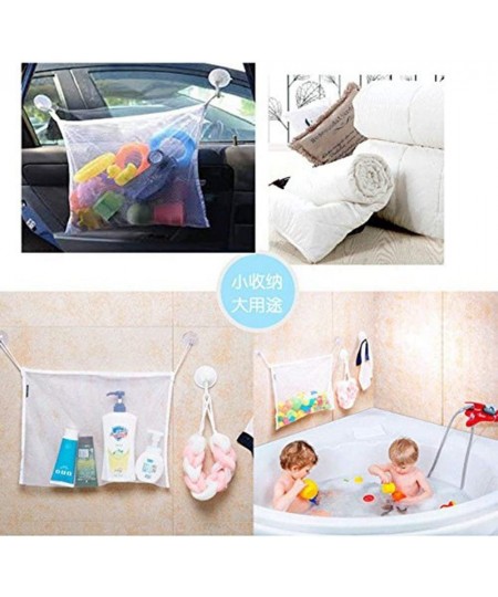 Bath Toy Organizer Baby Bathtub Hanging Mesh Net Kids Time Toys Storage Suction Bag with 2 Hooks (white) $15.83 - Bathtub Toys