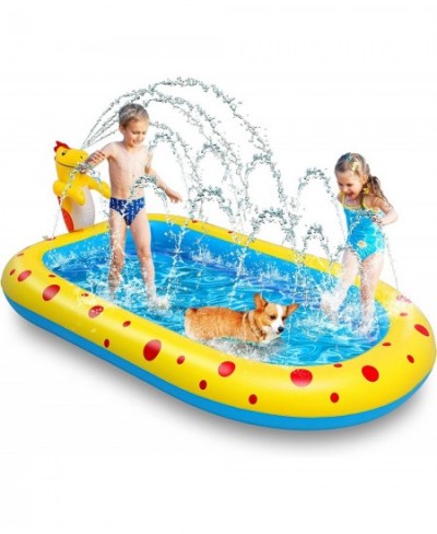 Kiddie Pool with Sprinkler Toddler Pool for Backyard Water Play Outdoor Summer Water Toys Gifts for Boys and Girls 67"x 40.5 ...