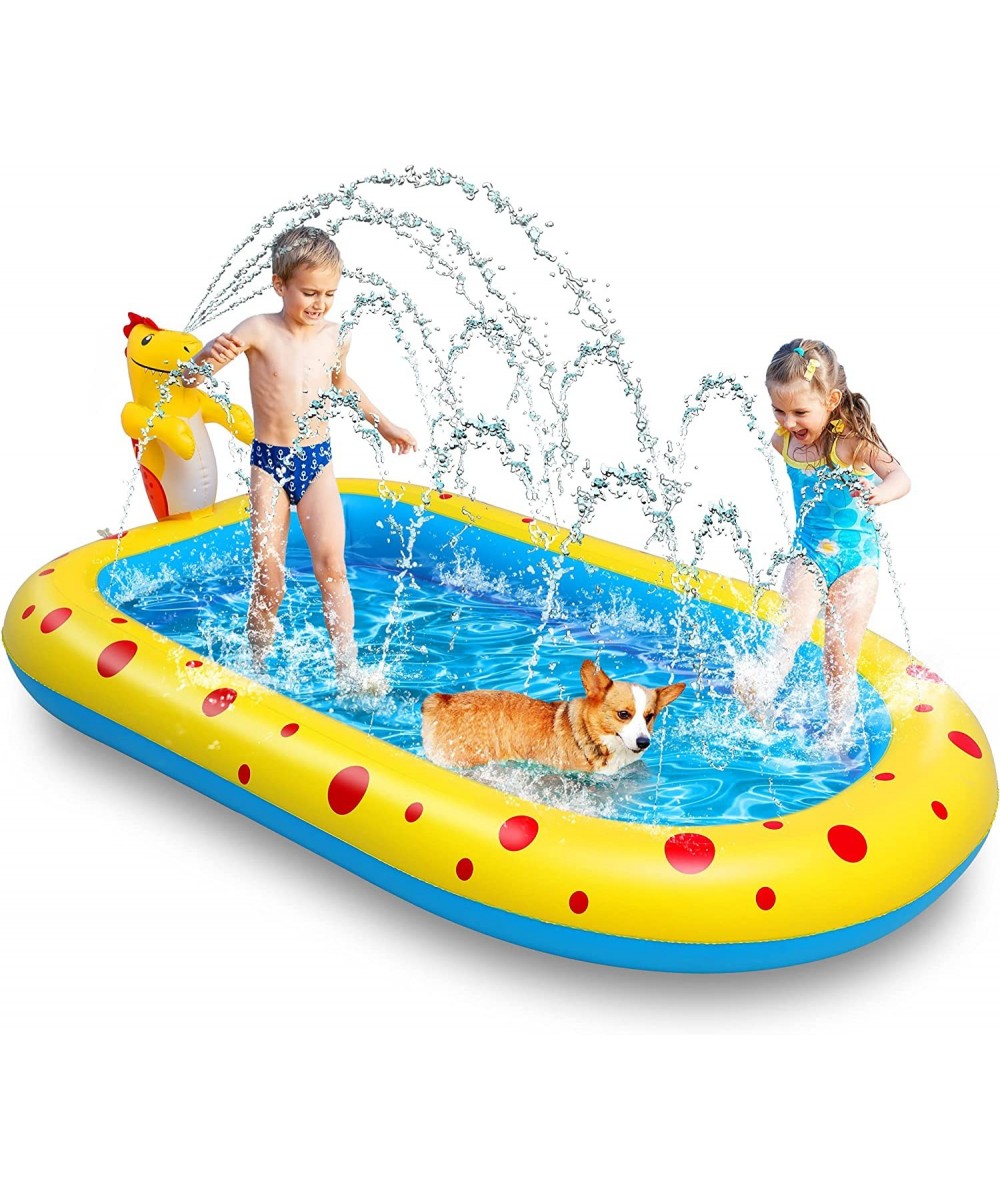 Kiddie Pool with Sprinkler Toddler Pool for Backyard Water Play Outdoor Summer Water Toys Gifts for Boys and Girls 67"x 40.5 ...