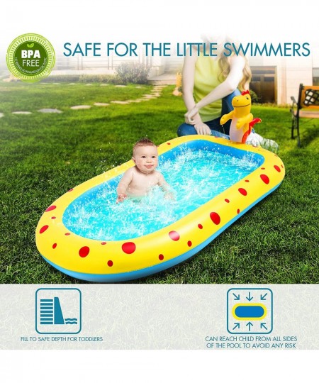 Kiddie Pool with Sprinkler Toddler Pool for Backyard Water Play Outdoor Summer Water Toys Gifts for Boys and Girls 67"x 40.5 ...