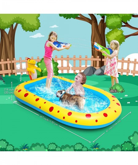 Kiddie Pool with Sprinkler Toddler Pool for Backyard Water Play Outdoor Summer Water Toys Gifts for Boys and Girls 67"x 40.5 ...