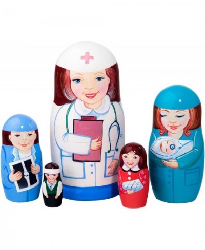 Nurse 5-piece Russian Wood Nesting Doll $107.73 - Nesting Dolls