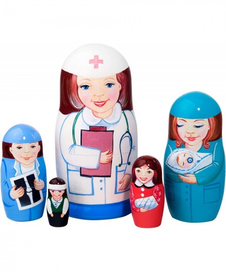 Nurse 5-piece Russian Wood Nesting Doll $107.73 - Nesting Dolls