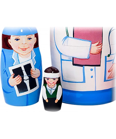 Nurse 5-piece Russian Wood Nesting Doll $107.73 - Nesting Dolls