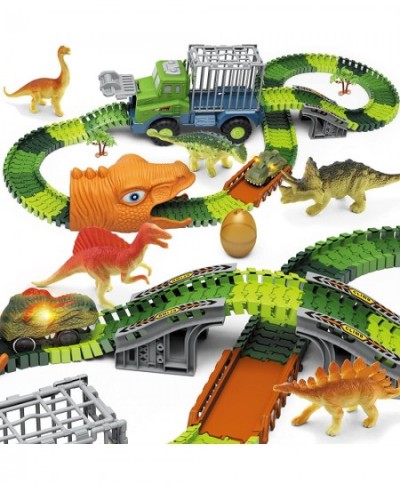 Dinosaur Toys Race Car Tracks Set Create a Dino World Road Race Flexible Dinosaur Vehicle Track Toy Playset 164 pcs Christmas...