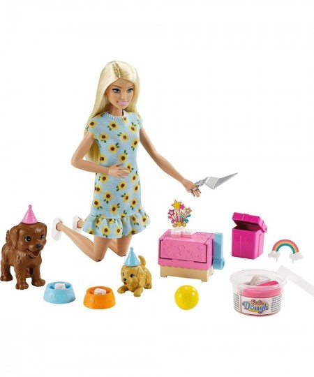 Doll (11.5-inch Blonde) and Puppy Party Playset with 2 Pet Puppies Dough Cake Mold Accessories Gift for 3 to 7 Year Olds $33....