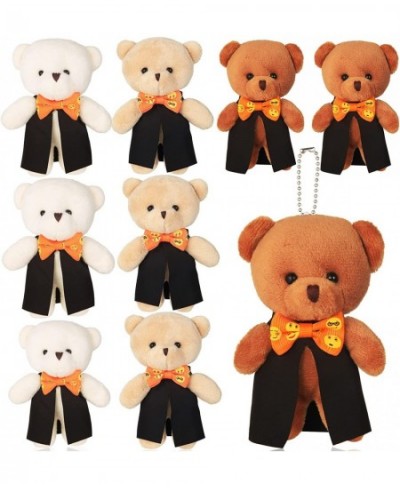 9 Pieces Mini Halloween Teddy Bear Plush Gift Stuffed Animal Black Cap Gift for Her for Him Autumn 2022 Present for Home and ...