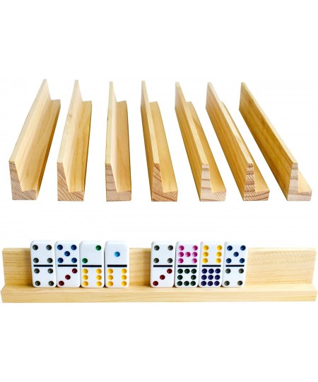 Wooden Domino Holders Trays Set of 8 Domino Tile Racks for Mexican Train $42.70 - Domino & Tile Games