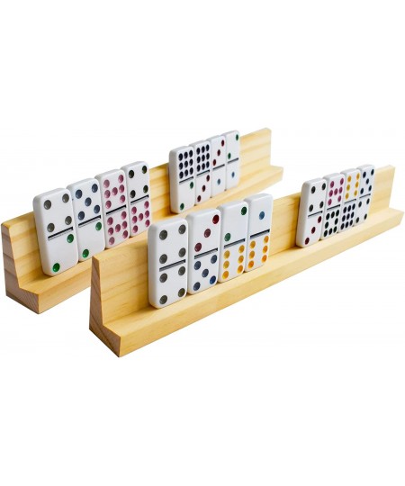 Wooden Domino Holders Trays Set of 8 Domino Tile Racks for Mexican Train $42.70 - Domino & Tile Games