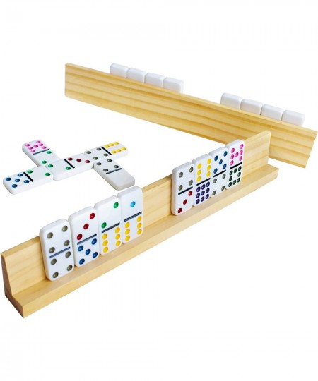 Wooden Domino Holders Trays Set of 8 Domino Tile Racks for Mexican Train $42.70 - Domino & Tile Games