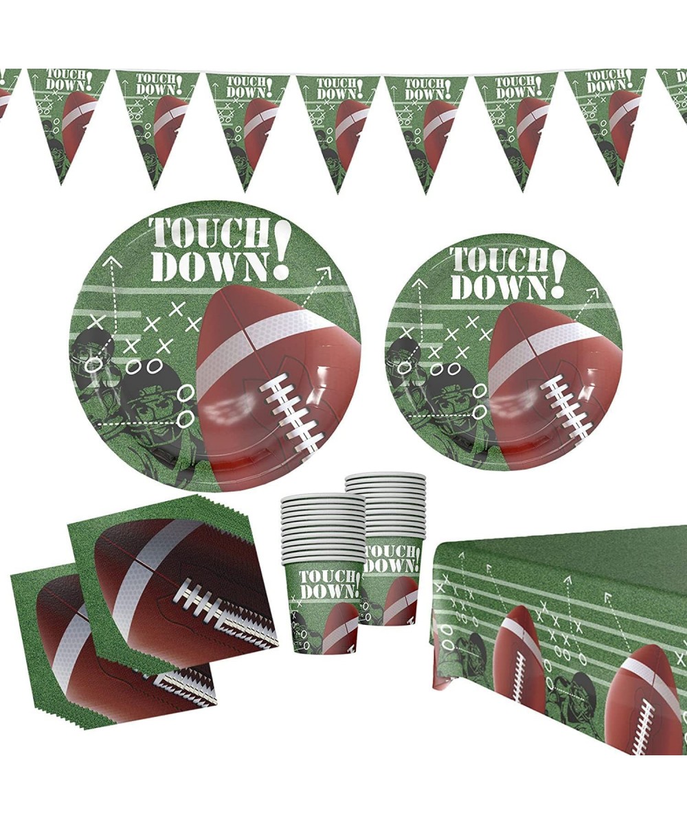 Football Party Supplies 2023 Super Bowl Party Decorations Kit Serve 24 Includes Football Banner Plates Napkins Cup Tablecloth...