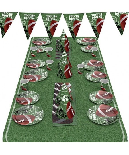 Football Party Supplies 2023 Super Bowl Party Decorations Kit Serve 24 Includes Football Banner Plates Napkins Cup Tablecloth...