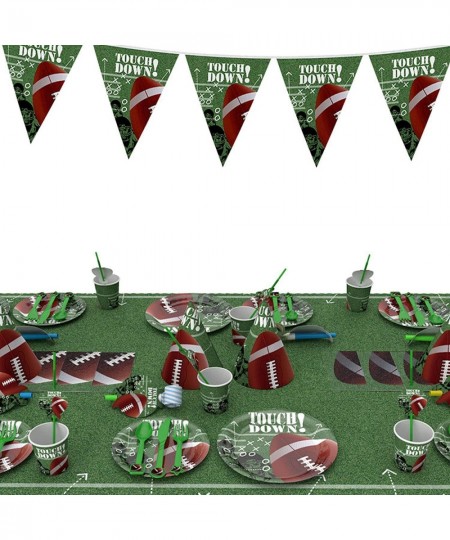 Football Party Supplies 2023 Super Bowl Party Decorations Kit Serve 24 Includes Football Banner Plates Napkins Cup Tablecloth...