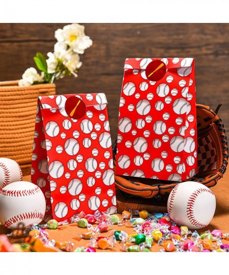 18 Pieces Baseball Snack Bags Sets Baseball Party Gift Bag with Baseball Stickers Baseball Treat Goodie Favor Bags Baseball B...