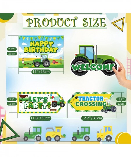 20 Pcs Tractor Party Decorations Signs Tractor Laminated Signs Tractor Theme Party Signs Tractor Paper Cutouts Welcome Door S...