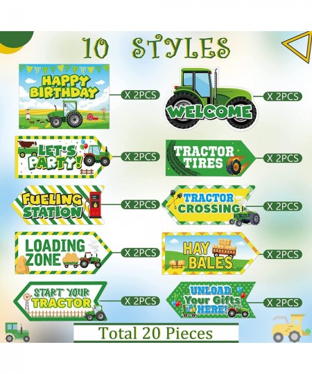 20 Pcs Tractor Party Decorations Signs Tractor Laminated Signs Tractor Theme Party Signs Tractor Paper Cutouts Welcome Door S...