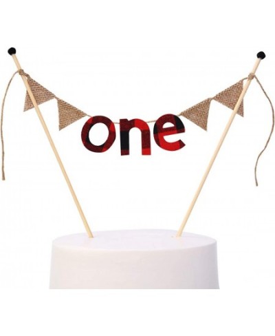 1st Birthday for Lumberjack Crown - Buffalo Plaid Burlap First Birthday Crown - Lumberjack Party Surprise- Wild One Lumberjac...