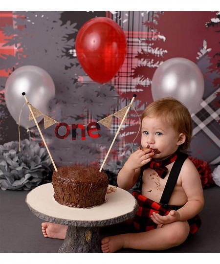 1st Birthday for Lumberjack Crown - Buffalo Plaid Burlap First Birthday Crown - Lumberjack Party Surprise- Wild One Lumberjac...