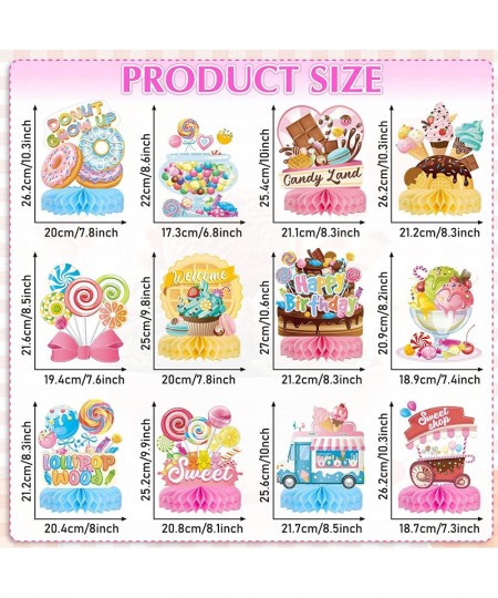 12 Pieces Candyland Honeycomb Centerpieces Candyland Party Table Decorations Candy Party Table Centerpieces for Kids Baby Gir...