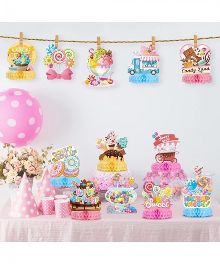 12 Pieces Candyland Honeycomb Centerpieces Candyland Party Table Decorations Candy Party Table Centerpieces for Kids Baby Gir...