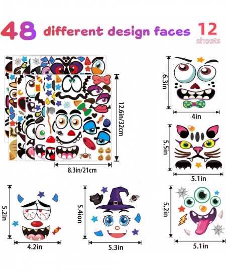 Halloween Pumpkin Decorating Stickers Kit Make 48 Different Faces Jack O Lantern Decorations DIY Craft Pumpkin Decorations St...