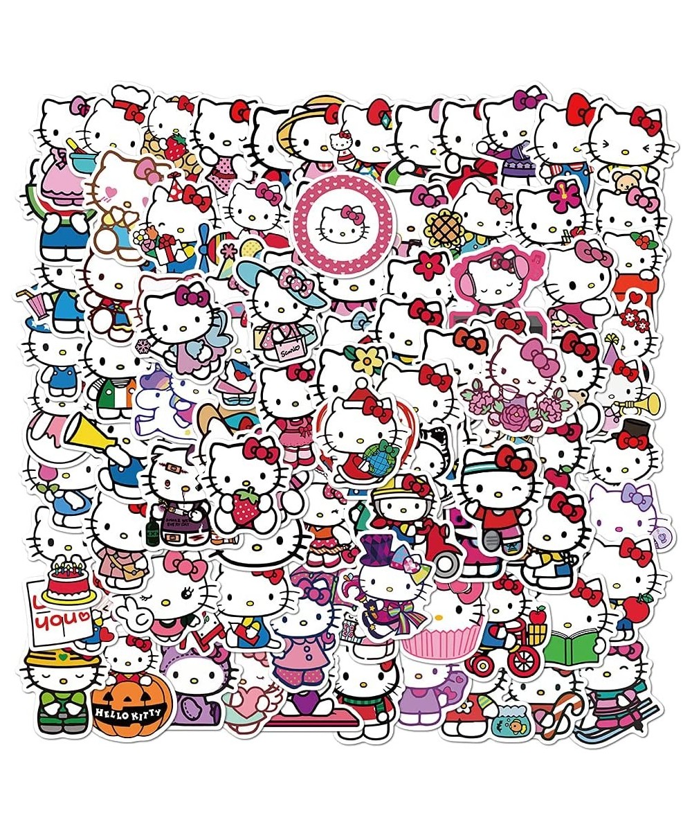 100Pcs Kitty Stickers Pack White Theme Waterproof Sticker Decals for Laptop Water Bottle Skateboard Luggage Car Bumper Cute K...