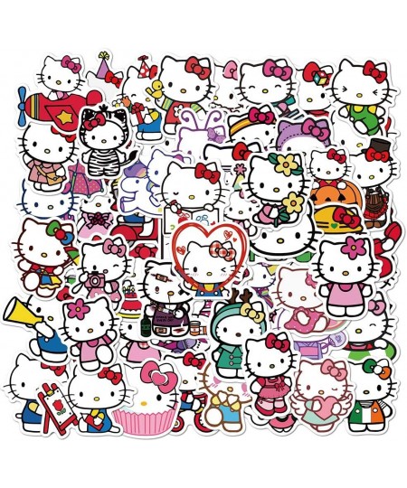 100Pcs Kitty Stickers Pack White Theme Waterproof Sticker Decals for Laptop Water Bottle Skateboard Luggage Car Bumper Cute K...