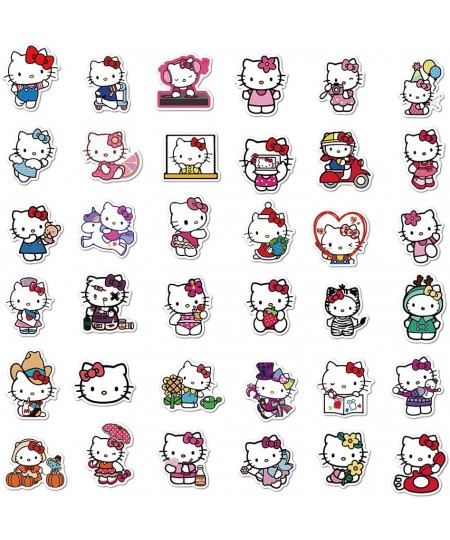 100Pcs Kitty Stickers Pack White Theme Waterproof Sticker Decals for Laptop Water Bottle Skateboard Luggage Car Bumper Cute K...