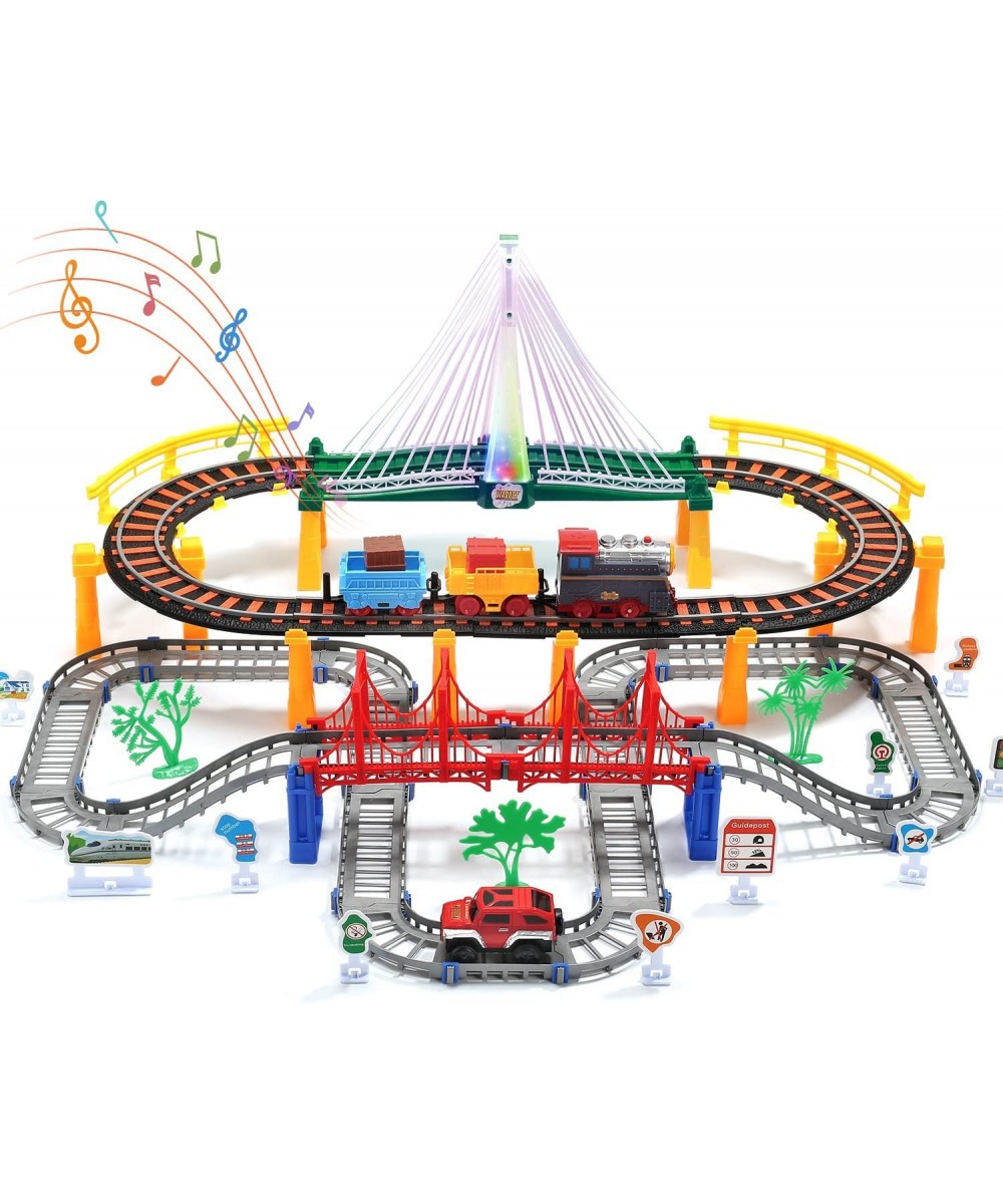 Train Set Toy Tracks Car Toy Train Track Playset for 3 4 5 Years Old Toddlers Kids Boys and Girls $93.97 - Toy Vehicle Playsets