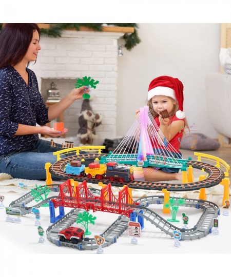 Train Set Toy Tracks Car Toy Train Track Playset for 3 4 5 Years Old Toddlers Kids Boys and Girls $93.97 - Toy Vehicle Playsets