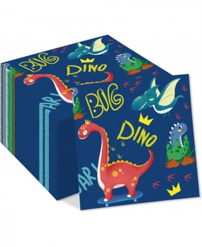 40Pcs Dinosaur Paper Dessert Napkins Disposable Big Dino Luncheon Dinner Paper Napkin Tableware Set for Kids Boys and Girls B...