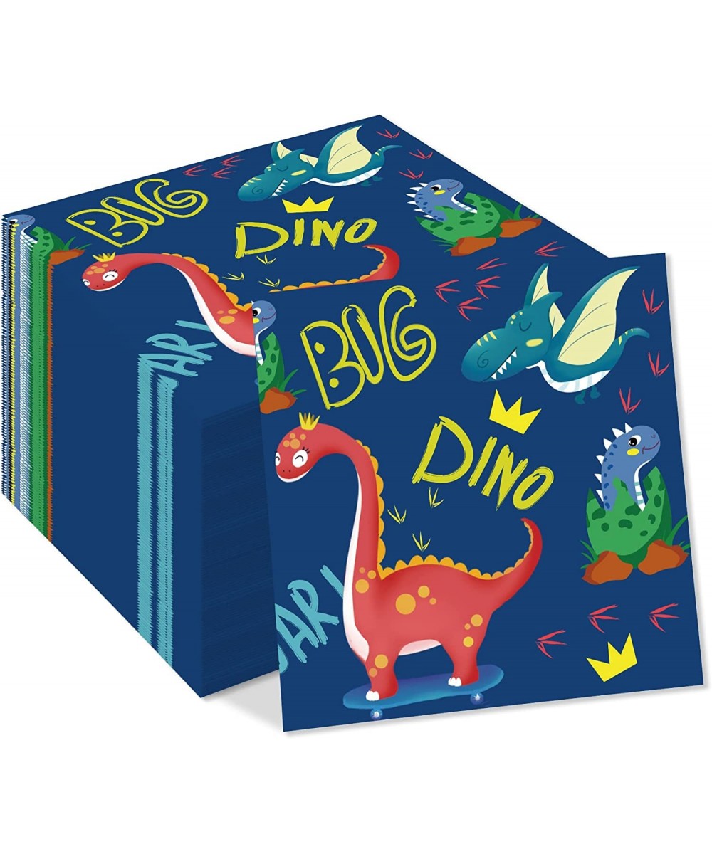 40Pcs Dinosaur Paper Dessert Napkins Disposable Big Dino Luncheon Dinner Paper Napkin Tableware Set for Kids Boys and Girls B...