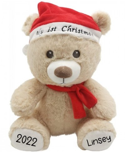 Personalized Stuffed My First Christmas Teddy Bear Gift for Her Him 12 Inch - Cute Custom Christmas Bear with Your Name and Y...