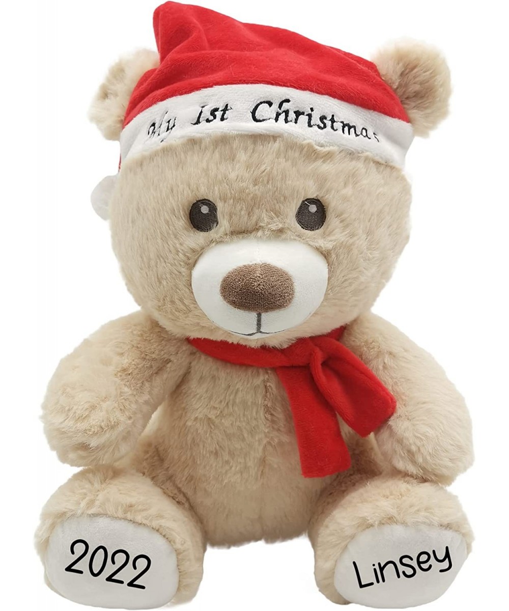 Personalized Stuffed My First Christmas Teddy Bear Gift for Her Him 12 Inch - Cute Custom Christmas Bear with Your Name and Y...