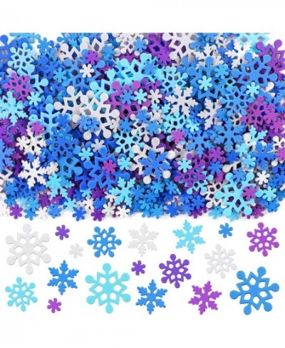 500 Pieces Foam Snowflake Stickers Self-Adhesive Snow Stickers Christmas Foam Winter Stickers for Party Decorations Craft Pro...