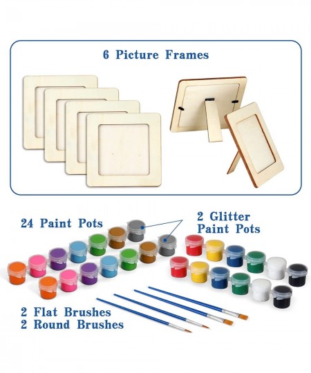 Picture Frame Painting Craft Kit Paint 6 Custom Wood Picture Frames Decorate Frames DIY Arts and Crafts Painting Kit for Kids...