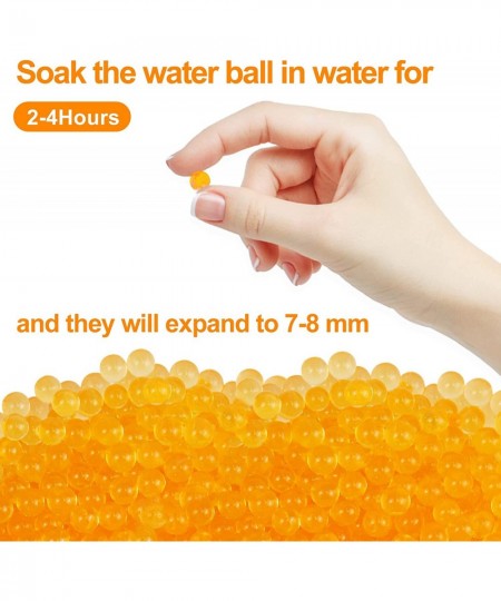 Splatter Ball Gun Ammo for Gel Blaster 7-8 mm Refill Orbeez Water Beads for Kids Non Toxic Eco Friendly (Orange 6 Pack 10000 ...