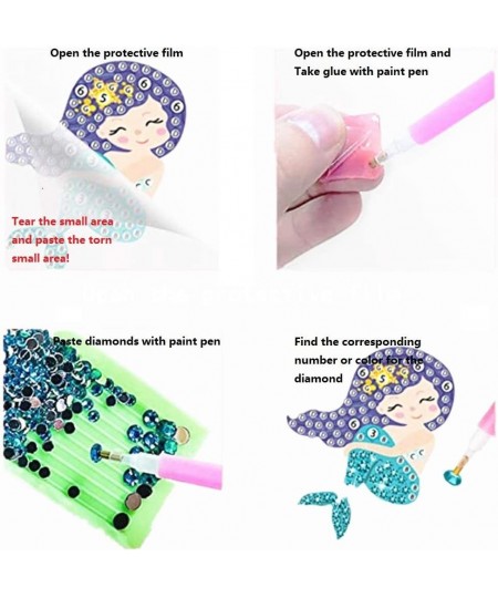 Digital Diamond Painting Kit Diamond Painting Kits for Kids Recognize Colors Diamond Art for Kids Ages 5-12 (Mermaid and Mari...