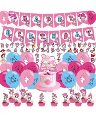 My Melody Party Decorations Birthday Party Supplies For Melody Party Supplies Includes Banner - Cake Topper - 12 Cupcake Topp...